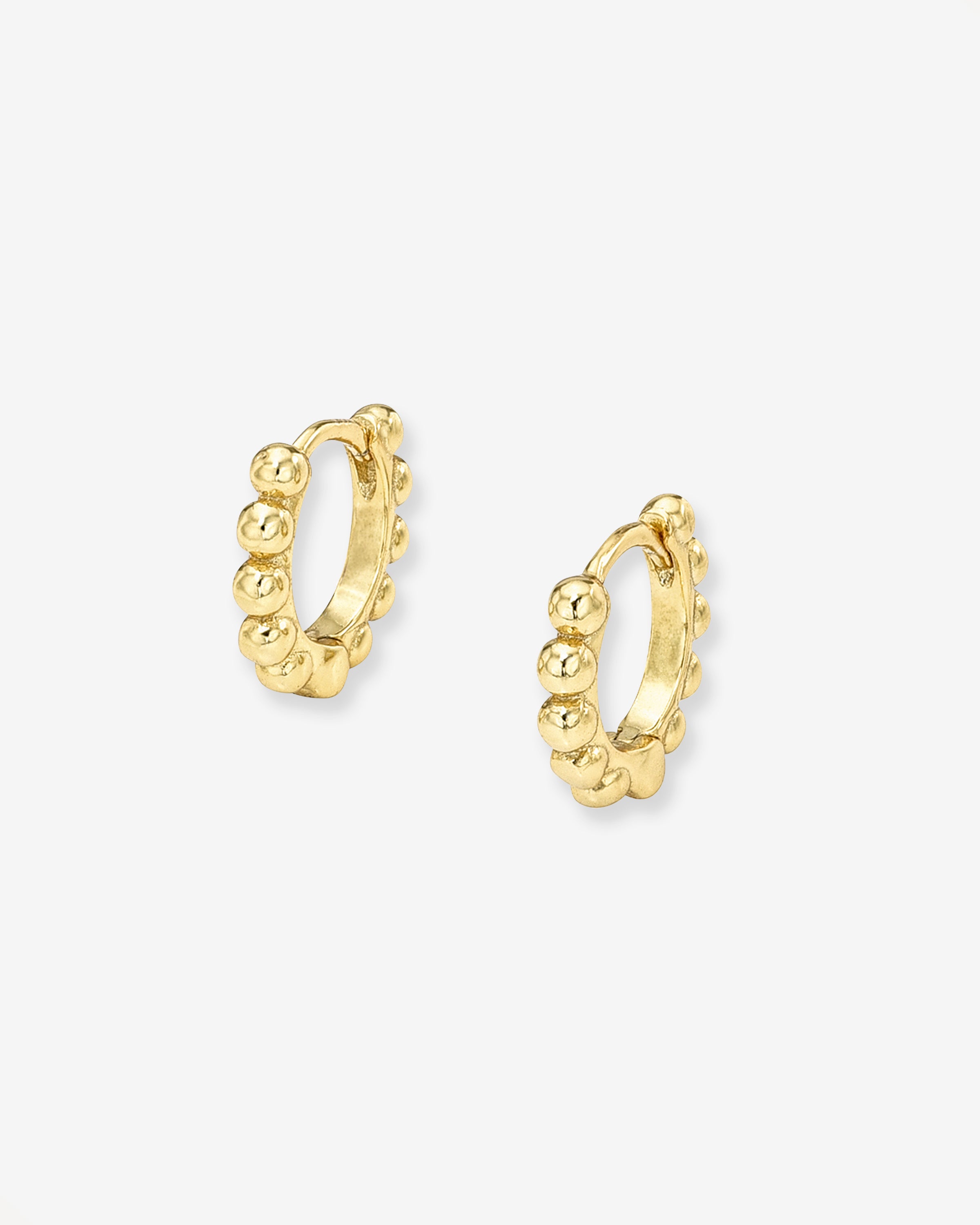 Beaded Huggie Earrings Vermeil Zoe Lev Jewelry