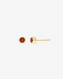 Bezel Birthstone Stud Earrings Personalized Zoe Lev Jewelry