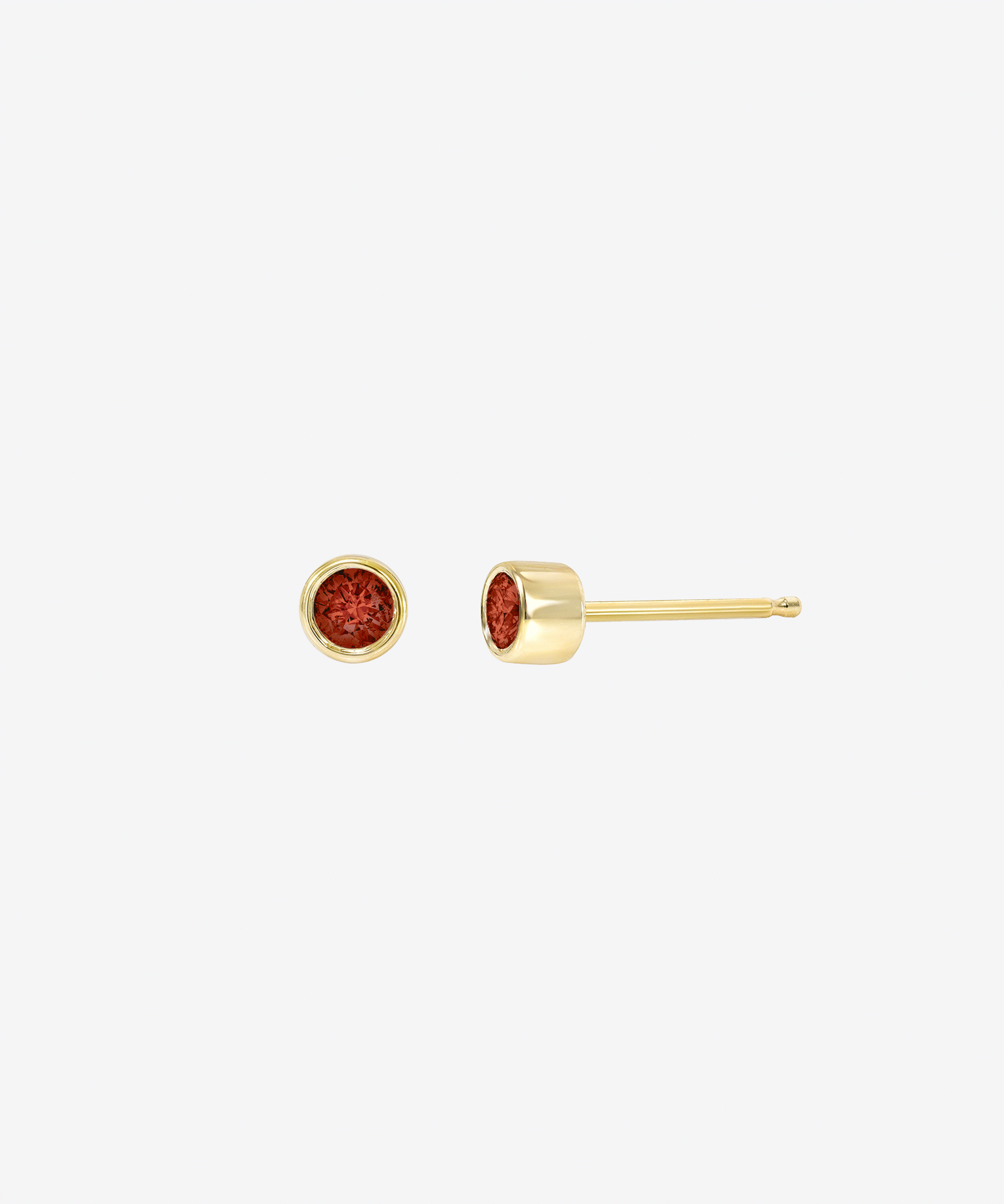 Bezel Birthstone Stud Earrings Personalized Zoe Lev Jewelry