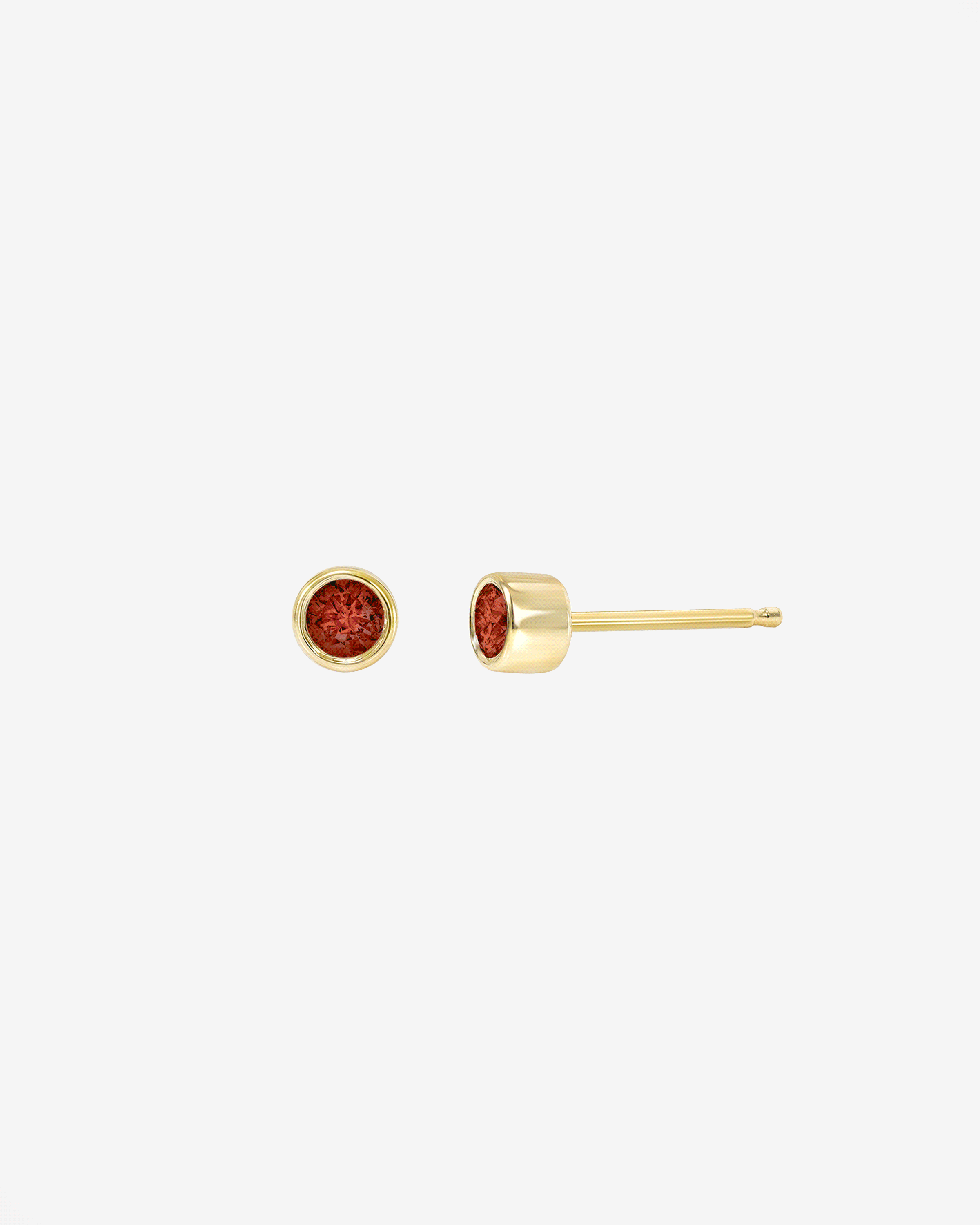 Bezel Birthstone Stud Earrings Personalized Zoe Lev Jewelry