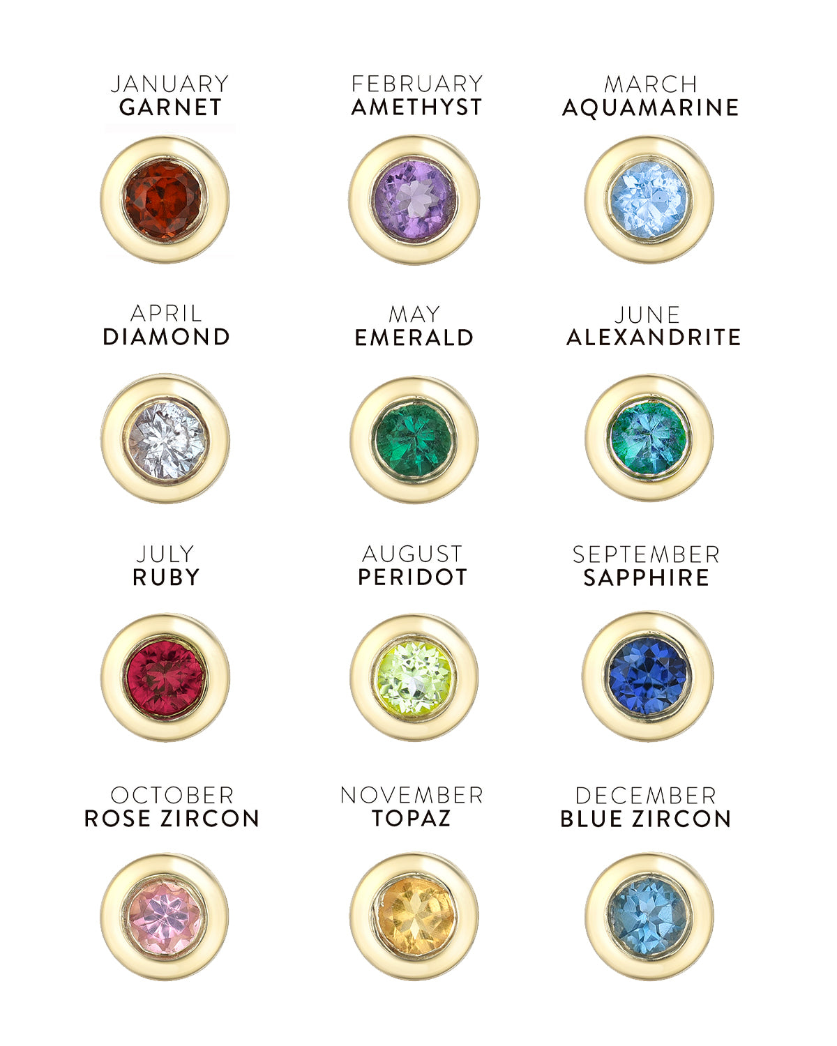 Mini Birthstone Bezel Bracelet Personalized Zoe Lev Jewelry