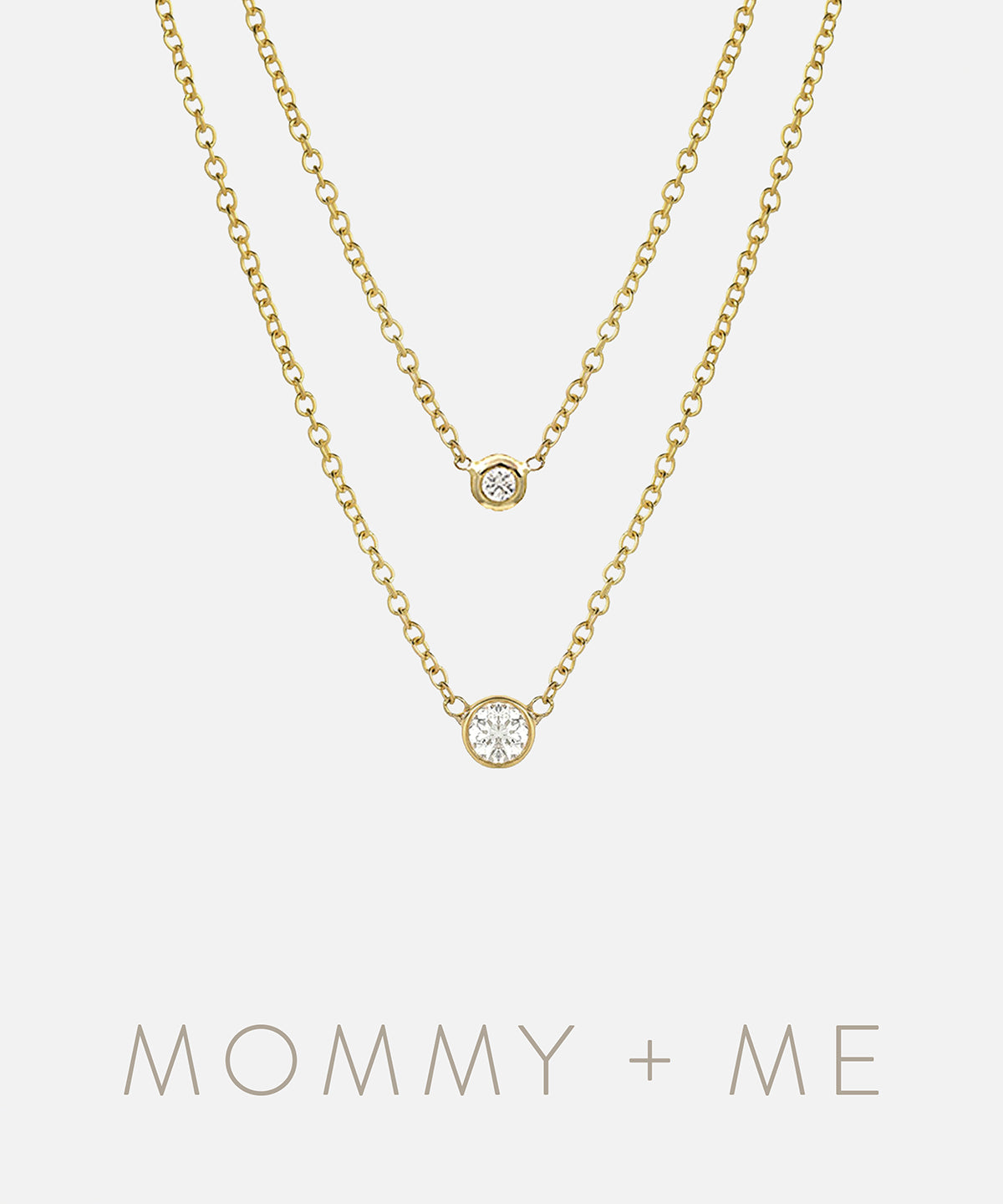 Bezel Diamond Necklace - Mommy + Me Zoe Lev Jewelry