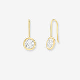 14k Gold Lab Diamond Bezel Drop Earrings Zoe Lev Jewelry