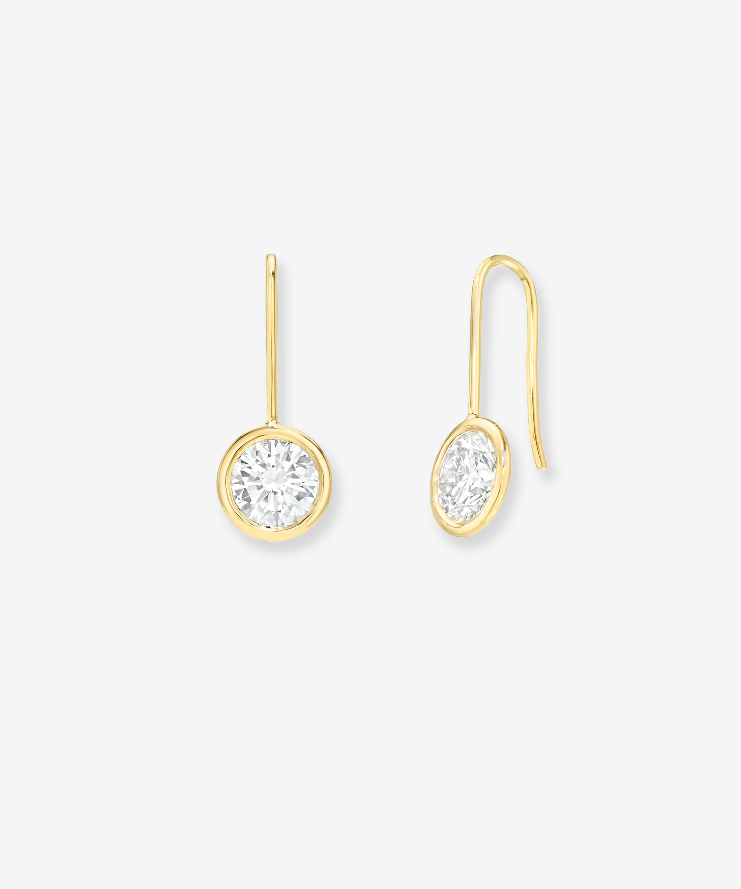 14k Gold Lab Diamond Bezel Drop Earrings Zoe Lev Jewelry