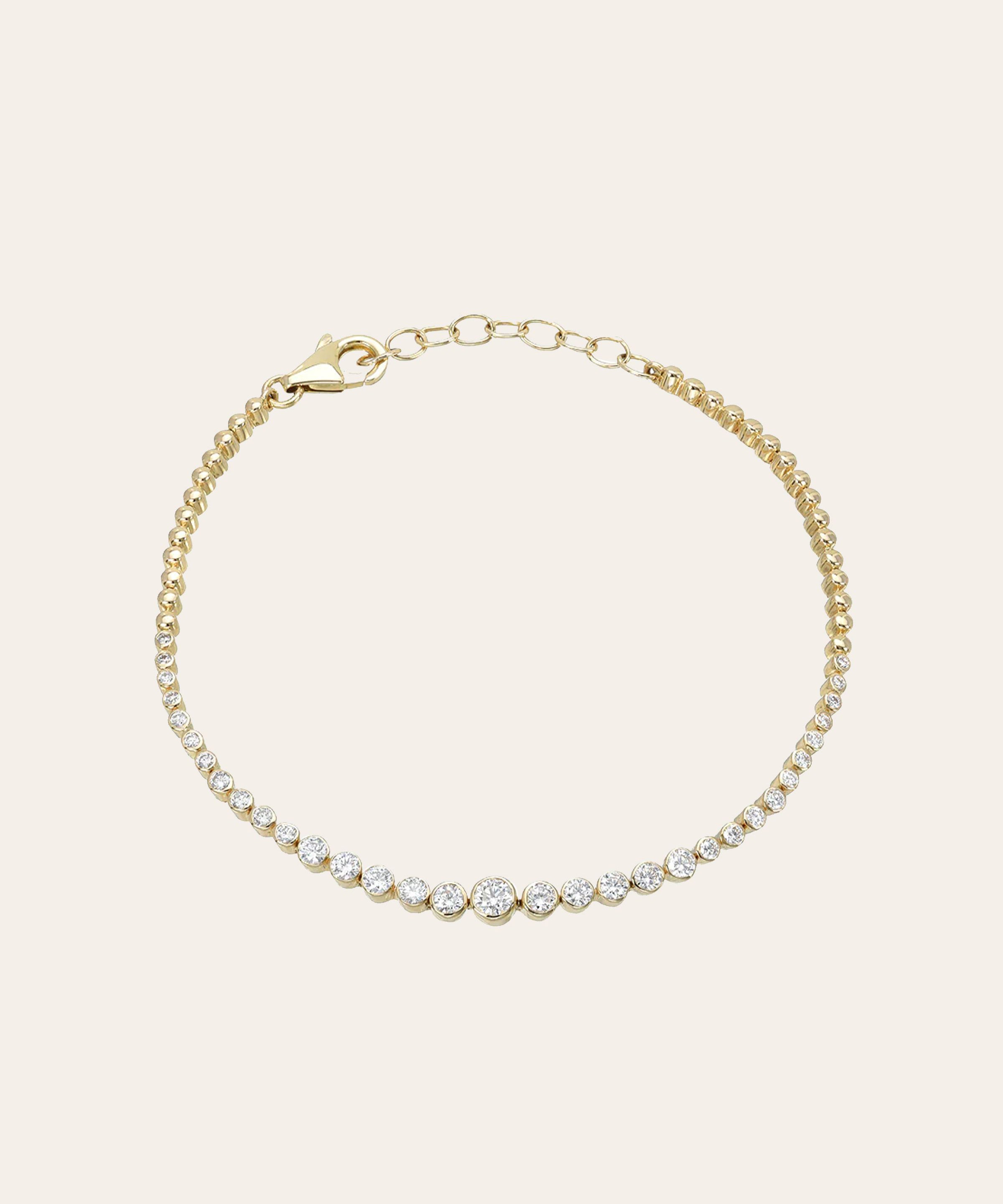Bezel Graduating Diamond Tennis Bracelet Tennis Zoe Lev Jewelry
