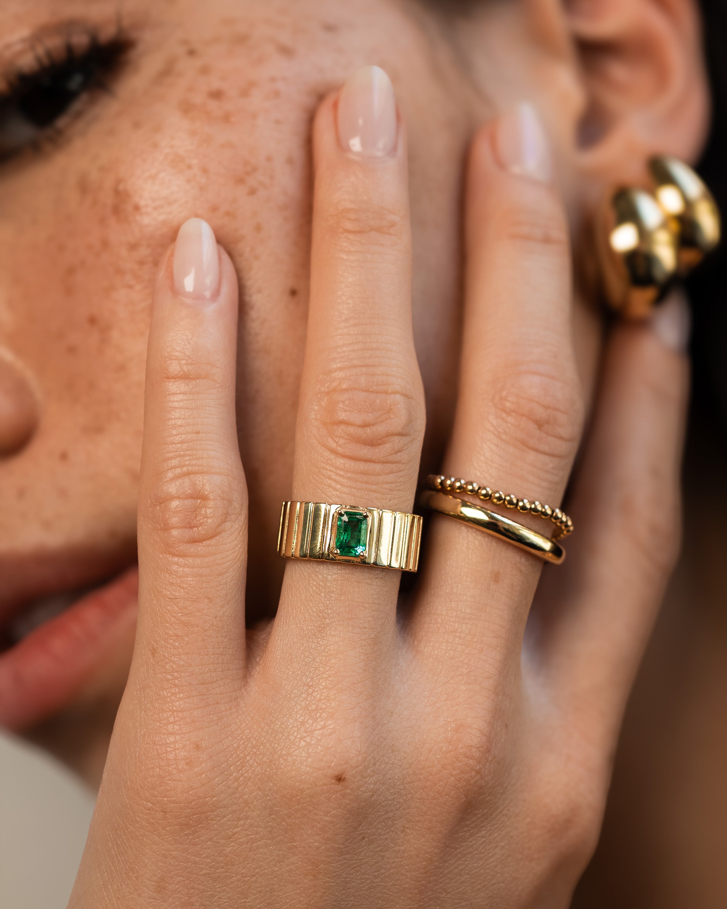 Birthstone Cigar Ring Personalized Zoe Lev Jewelry