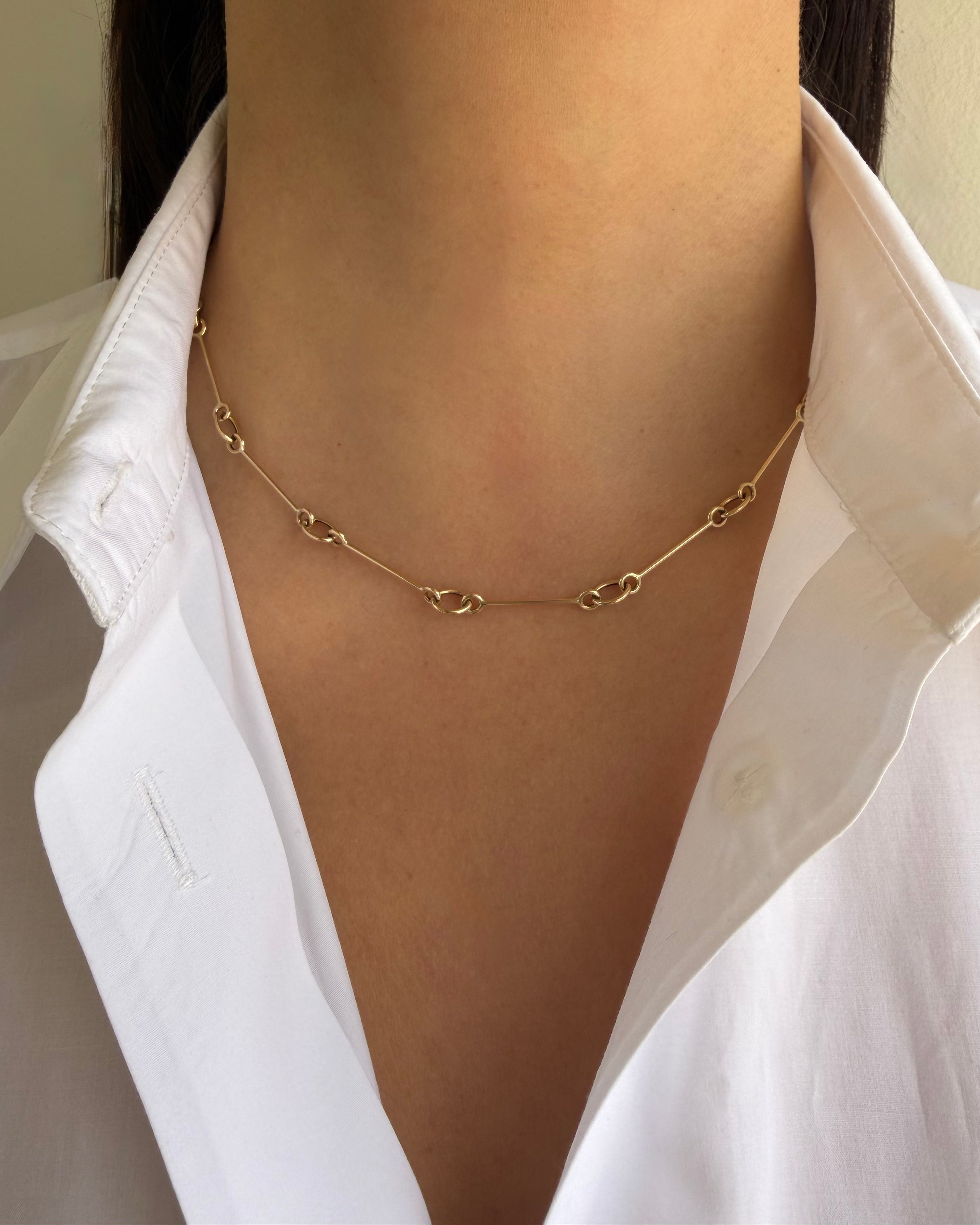 14k Bone Link Necklace Chains Zoe Lev Jewelry
