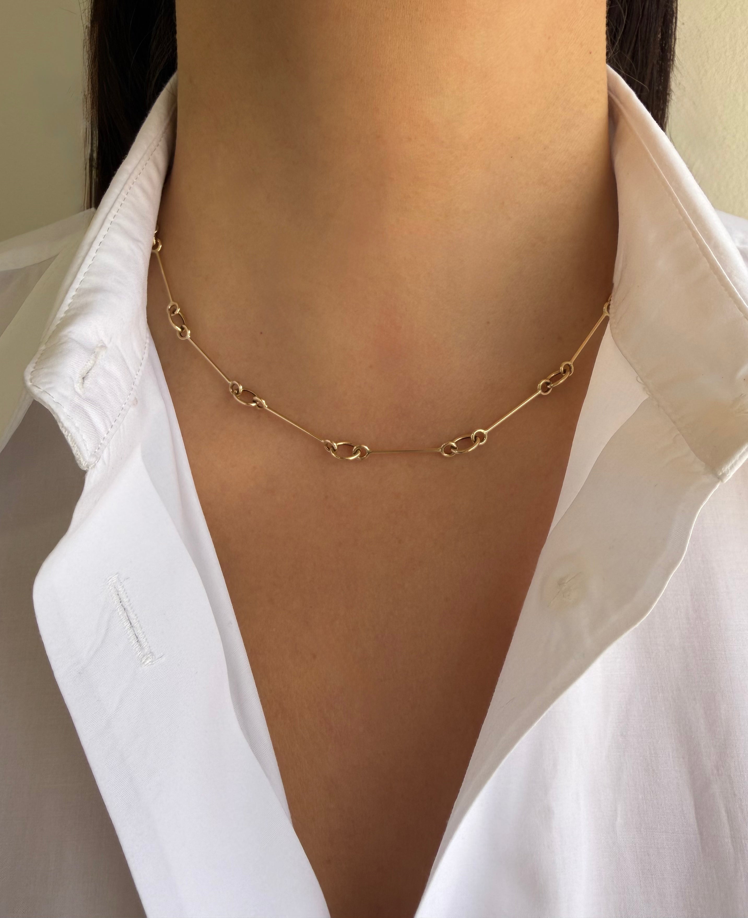 14k Bone Link Necklace Chains Zoe Lev Jewelry