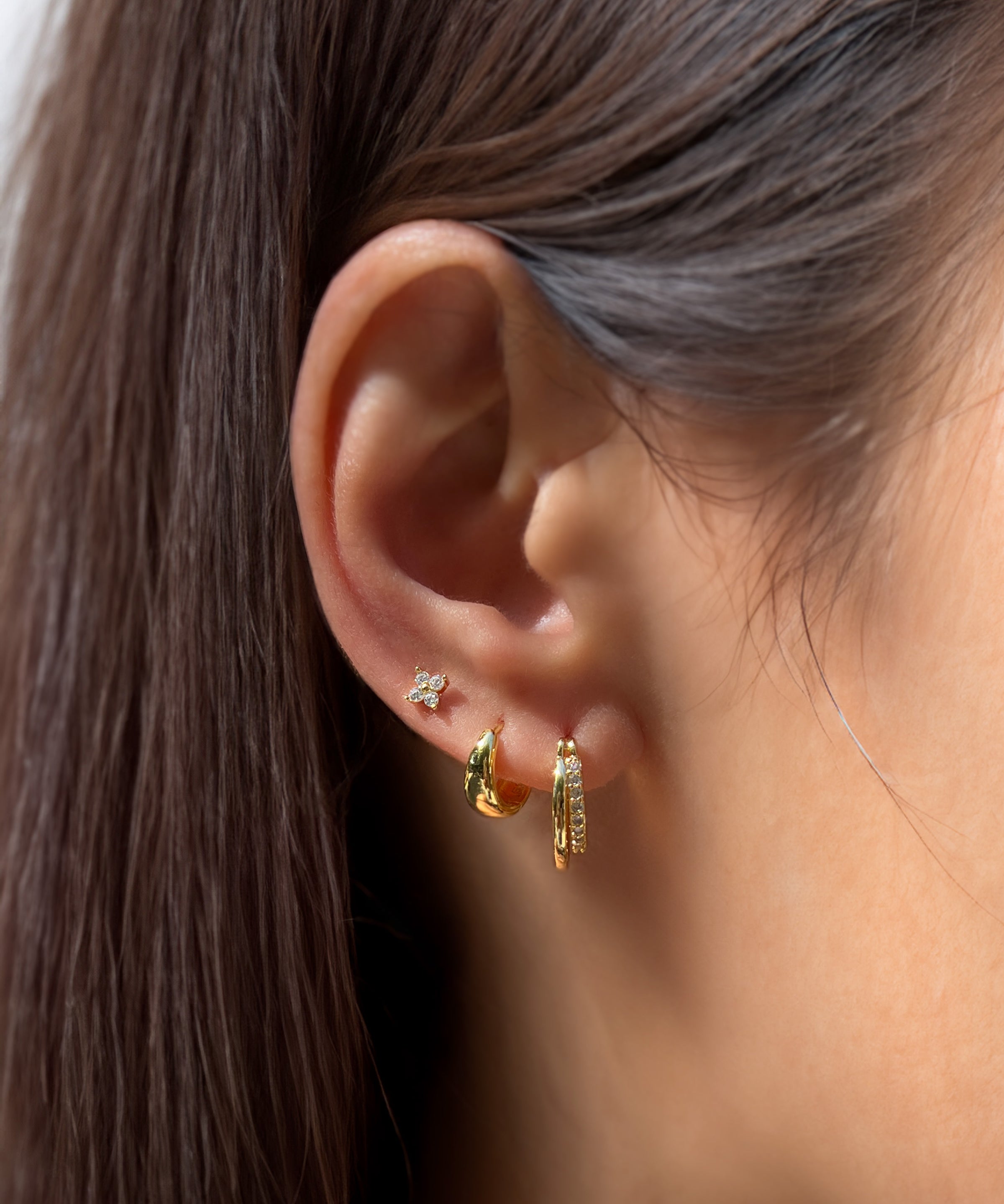 Mini Dome Huggie Earrings Vermeil Zoe Lev Jewelry