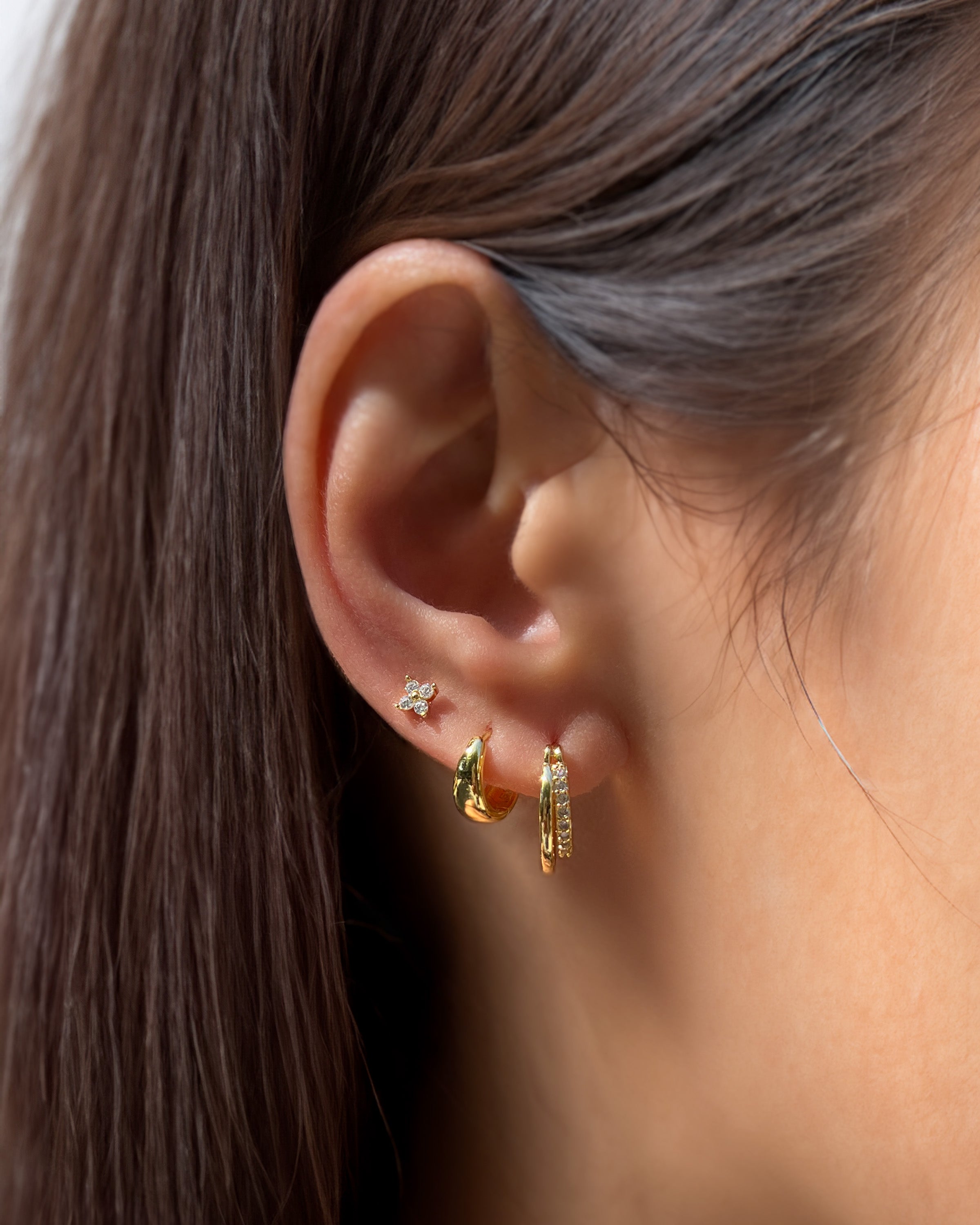 Mini Dome Huggie Earrings Vermeil Zoe Lev Jewelry