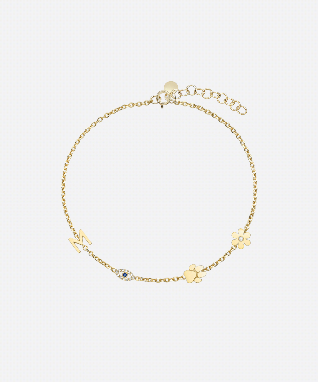 14K Gold Charm Bracelet Personalized Zoe Lev Jewelry