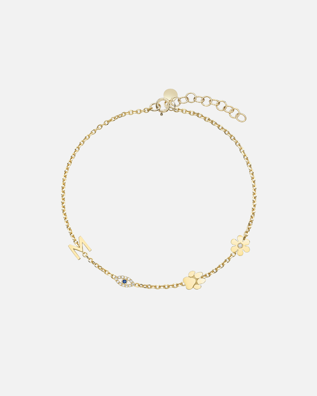 14K Gold Charm Bracelet Personalized Zoe Lev Jewelry