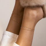 14k Gold Star Charm Anklet
