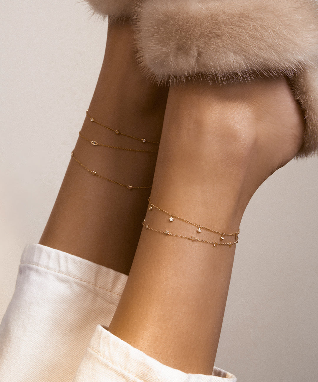 Tiny Diamond Evil Eye Anklet Zoe Lev Jewelry