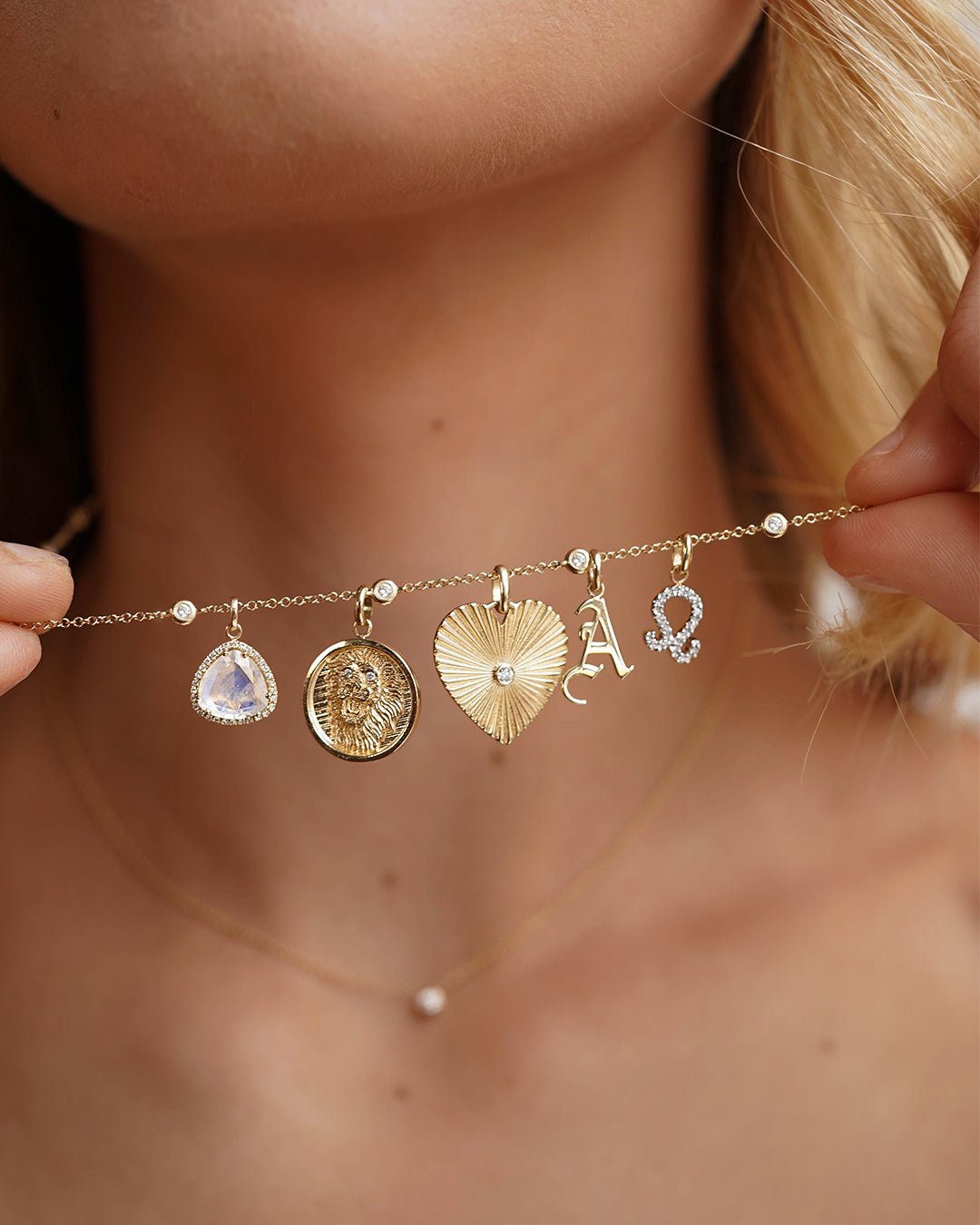 Diamond Moonstone Pendant Zoe Lev Jewelry