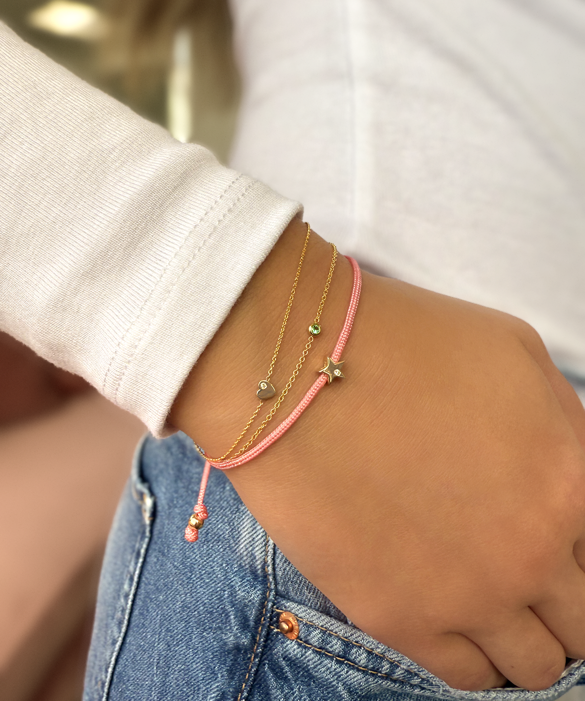 Kids Mini Birthstone Bezel Bracelet Kids Zoe Lev Jewelry