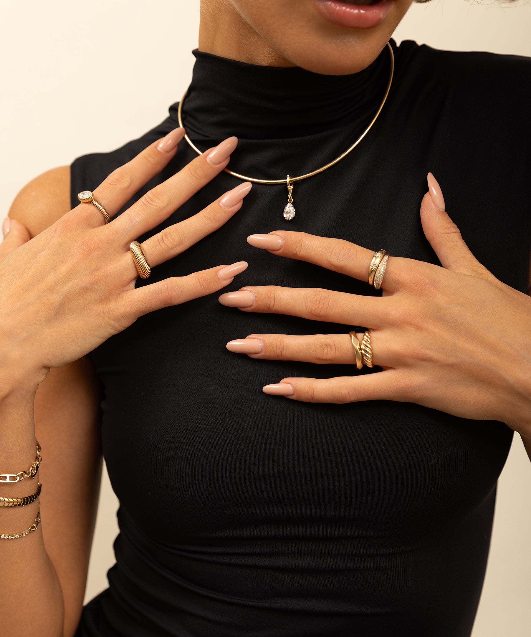 14K Gold Large Collar Necklace With Black Rhodium Lab Diamond Personalized Zoe Lev Jewelry