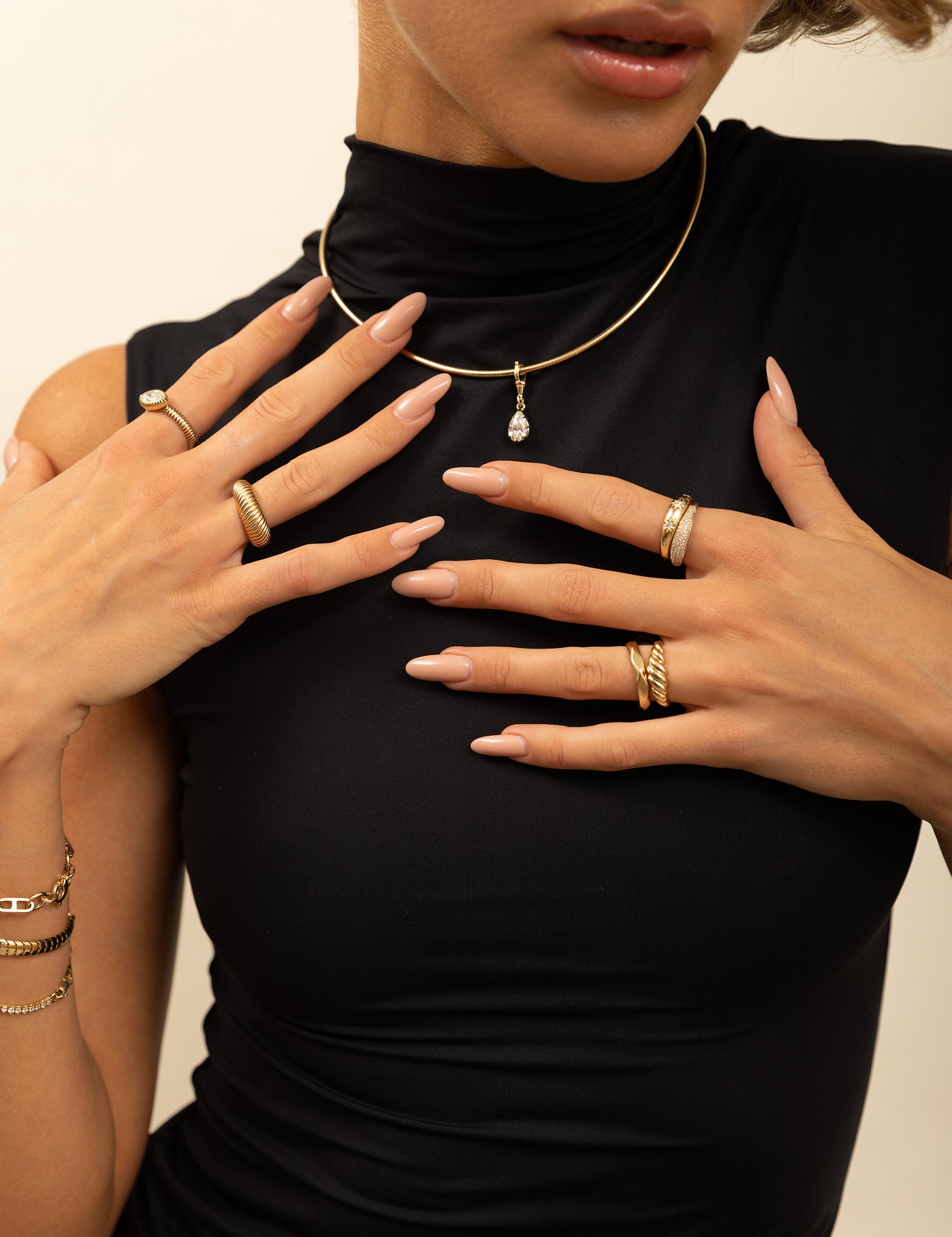 14K Gold Large Collar Necklace With Black Rhodium Lab Diamond Personalized Zoe Lev Jewelry