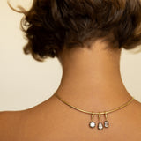 14K Gold Large Collar Necklace With Black Rhodium Lab Diamond Personalized Zoe Lev Jewelry