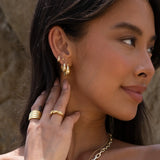 Organic Dome Huggie Earrings Vermeil Zoe Lev Jewelry