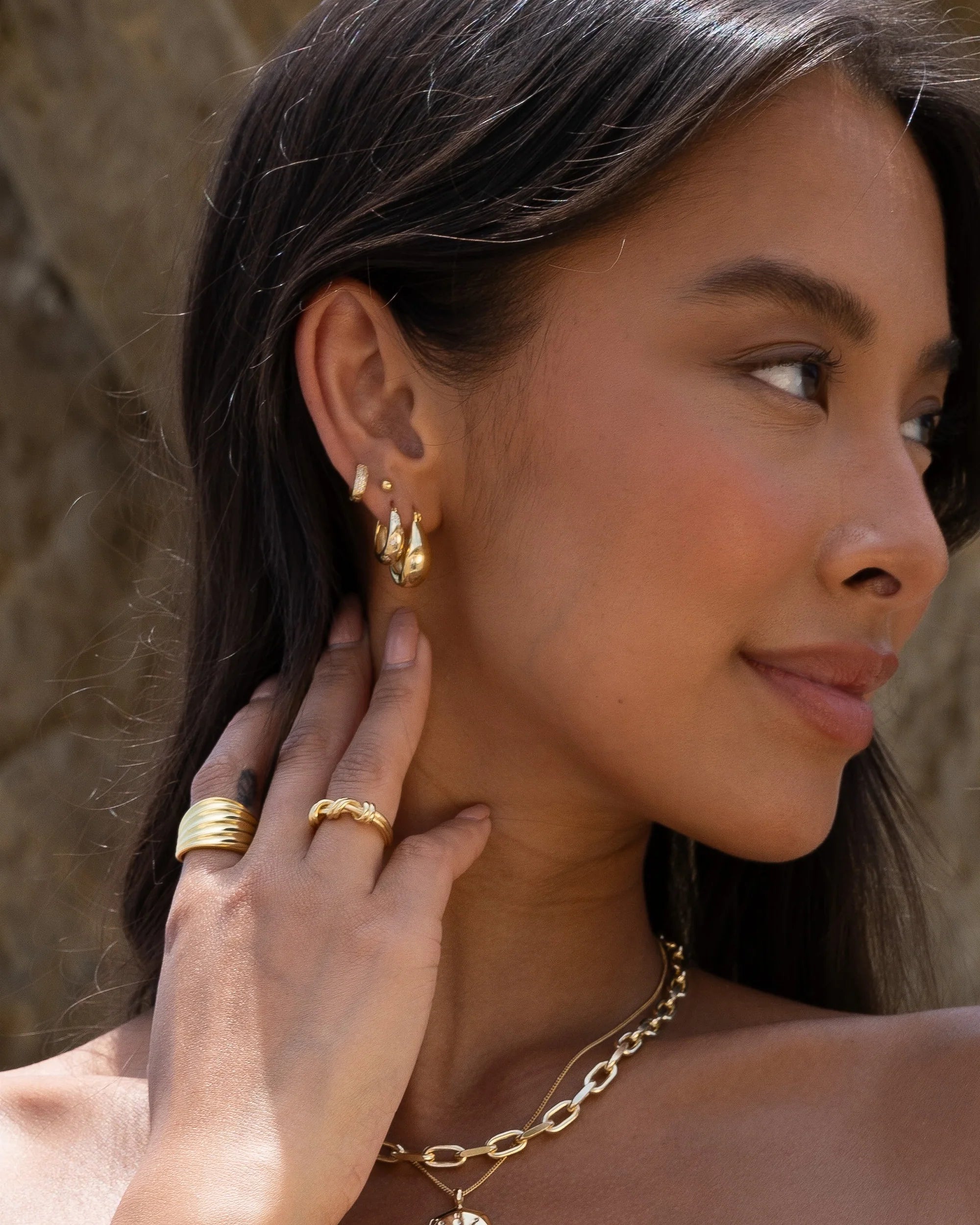 Organic Dome Huggie Earrings Vermeil Zoe Lev Jewelry