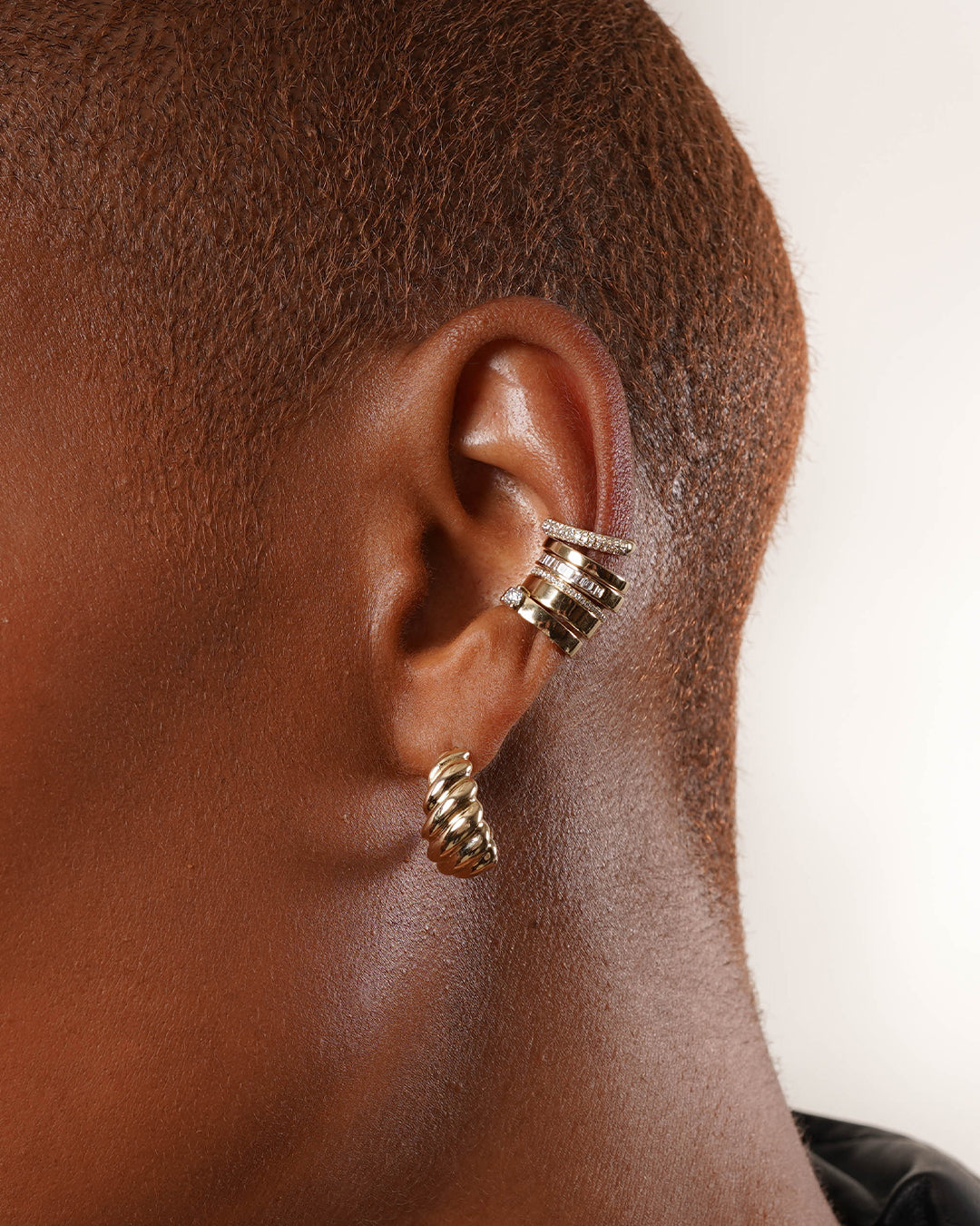 14K Gold Croissant Stud Earrings Studs Zoe Lev Jewelry