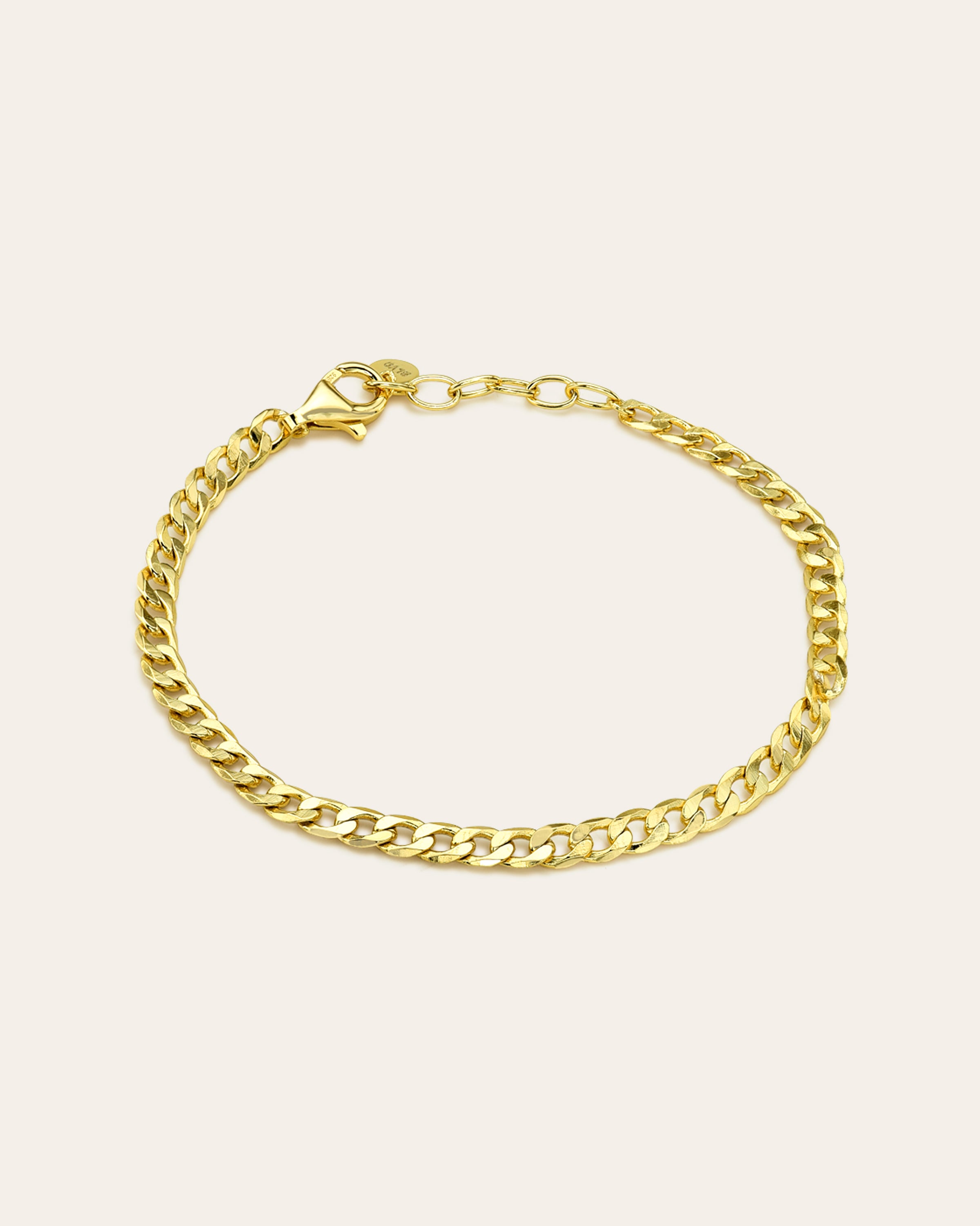 Cuban Link Chain Bracelet Vermeil Zoe Lev Jewelry