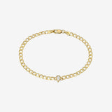 Cuban Link Bracelet with Diamond Pear Bezel Zoe Lev Jewelry