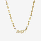 Cuban Link Diamond Name Choker Personalized Zoe Lev Jewelry