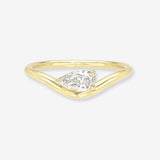 Curved 3 Prong Pear Floating Lab Diamond Band Zoe Lev Jewelry