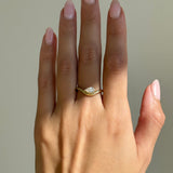 Curved 3 Prong Pear Floating Lab Diamond Band Zoe Lev Jewelry