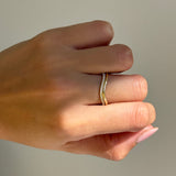 14K Gold Curved Band Ring Zoe Lev Jewelry