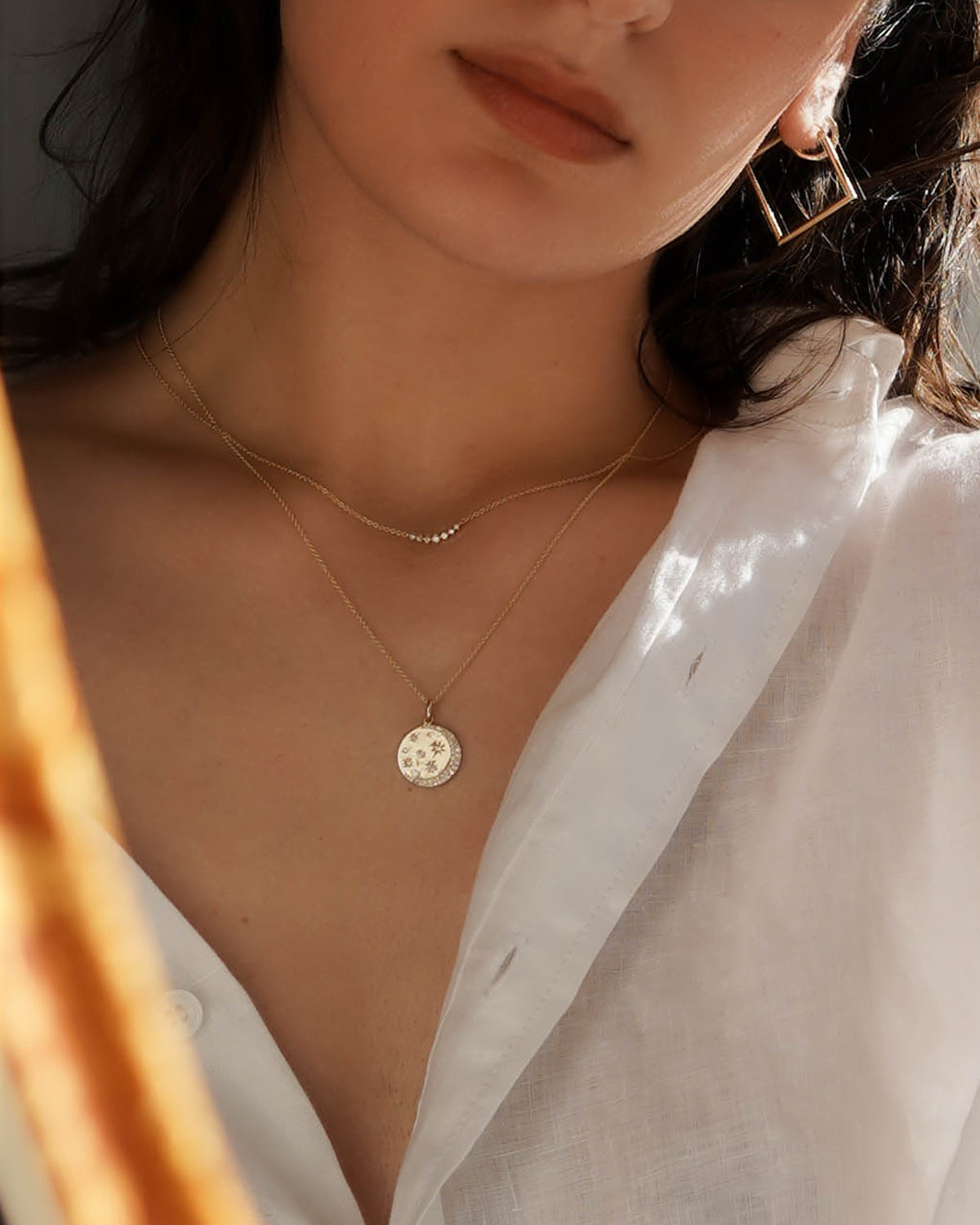 14K Diamond Celestial Necklace Zoe Lev Jewelry