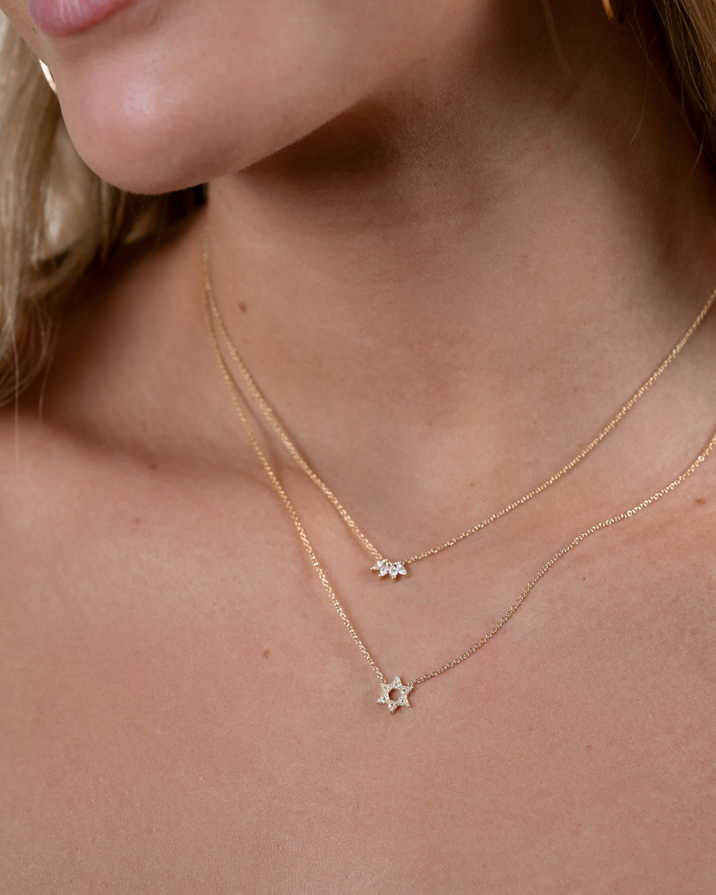 Diamond Open Star of David Necklace Zoe Lev Jewelry