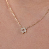 Diamond Open Star of David Necklace Zoe Lev Jewelry