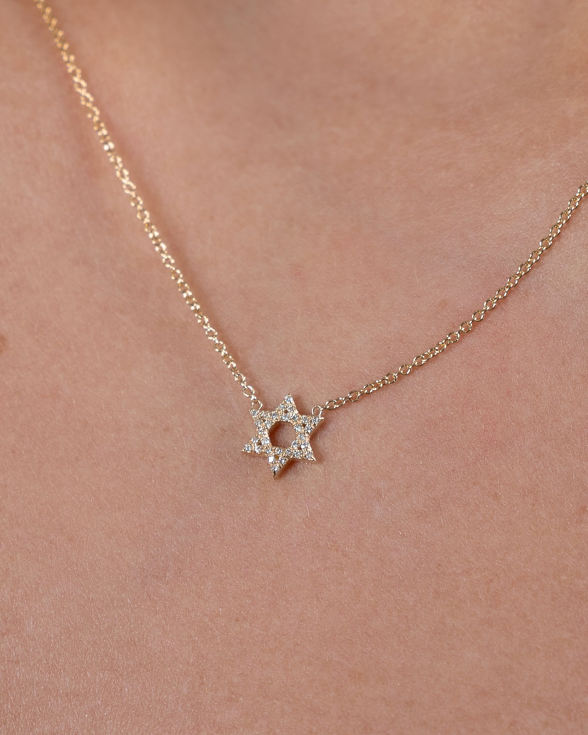 Diamond Open Star of David Necklace Zoe Lev Jewelry
