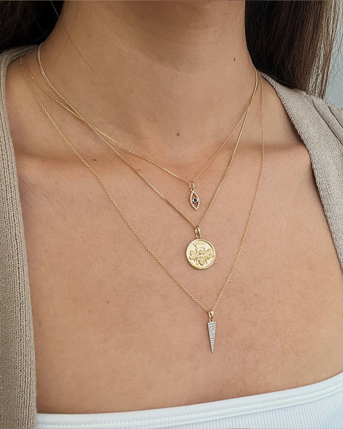 Diamond Evil Eye Sapphire Pendant Zoe Lev Jewelry