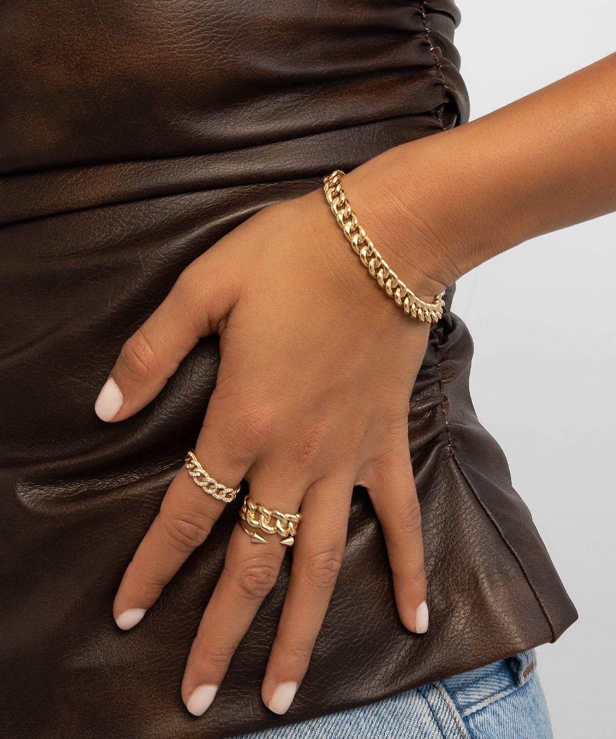 Diamond Cuban Link Ring SAMPLE SALE Zoe Lev Jewelry