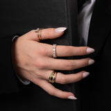 14k Gold Dome Single Pave Birthstone Row Ring Personalized Zoe Lev Jewelry