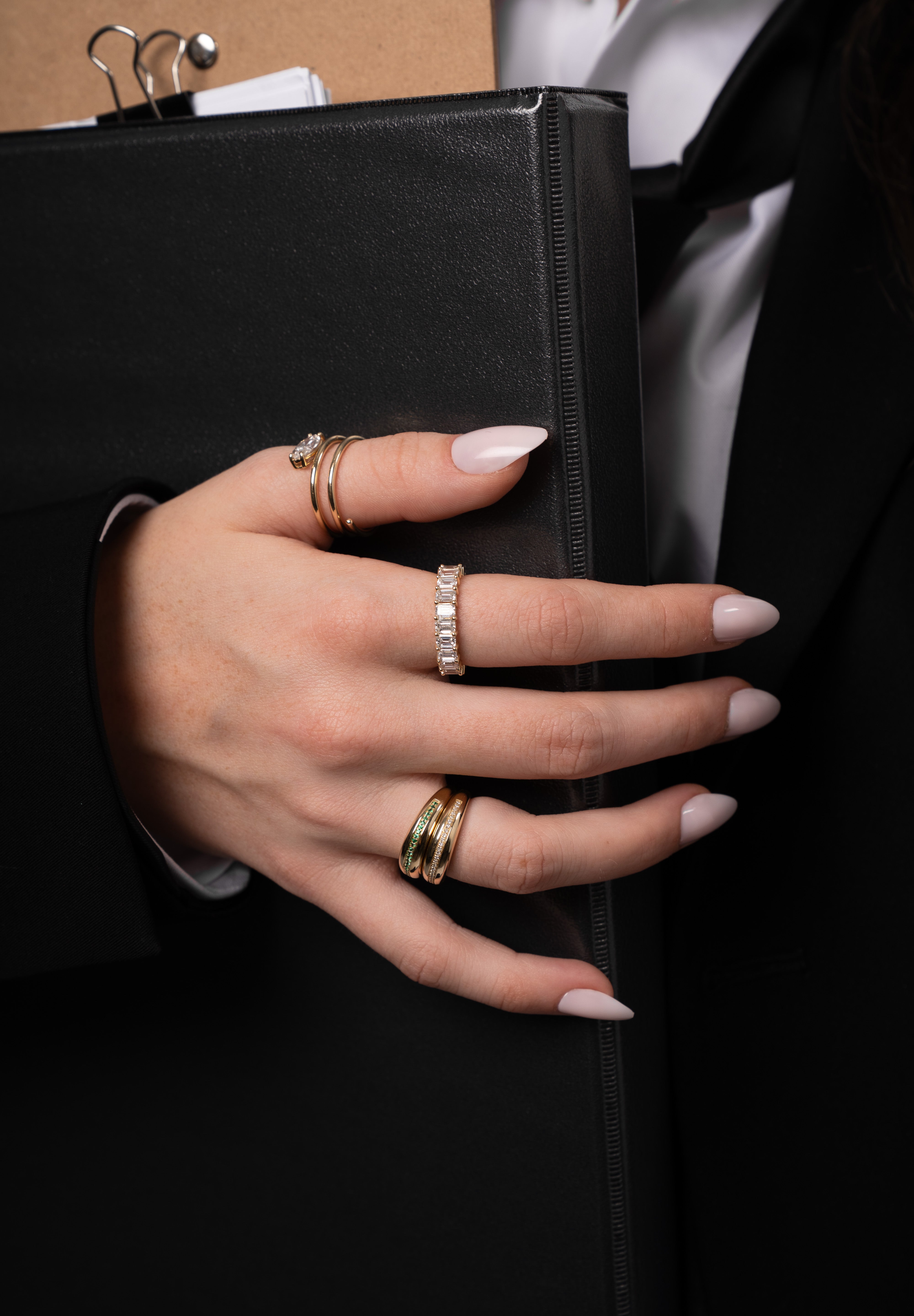 14k Gold Dome Single Pave Birthstone Row Ring Personalized Zoe Lev Jewelry