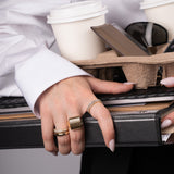 14K Gold Ribbed Box Ring Ring Zoe Lev Jewelry