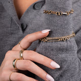 14k Gold Elongated Flat Mariner Link Bracelet Chains Zoe Lev Jewelry
