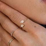 Diamond Leaf Cuff Ring SAMPLE SALE Zoe Lev Jewelry