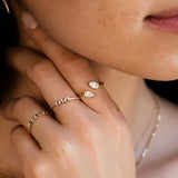 Diamond Leaf Cuff Ring SAMPLE SALE Zoe Lev Jewelry