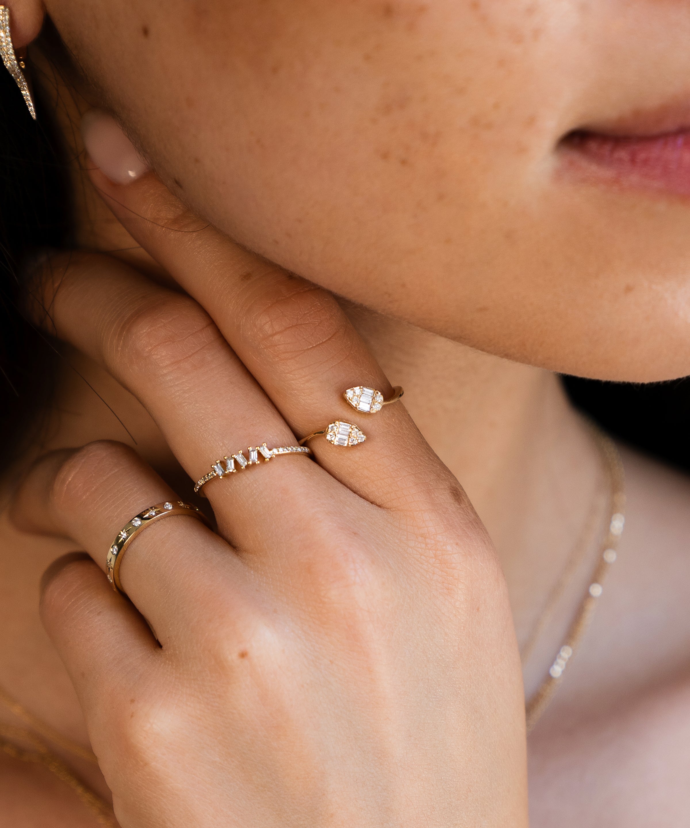 Diamond Leaf Cuff Ring SAMPLE SALE Zoe Lev Jewelry