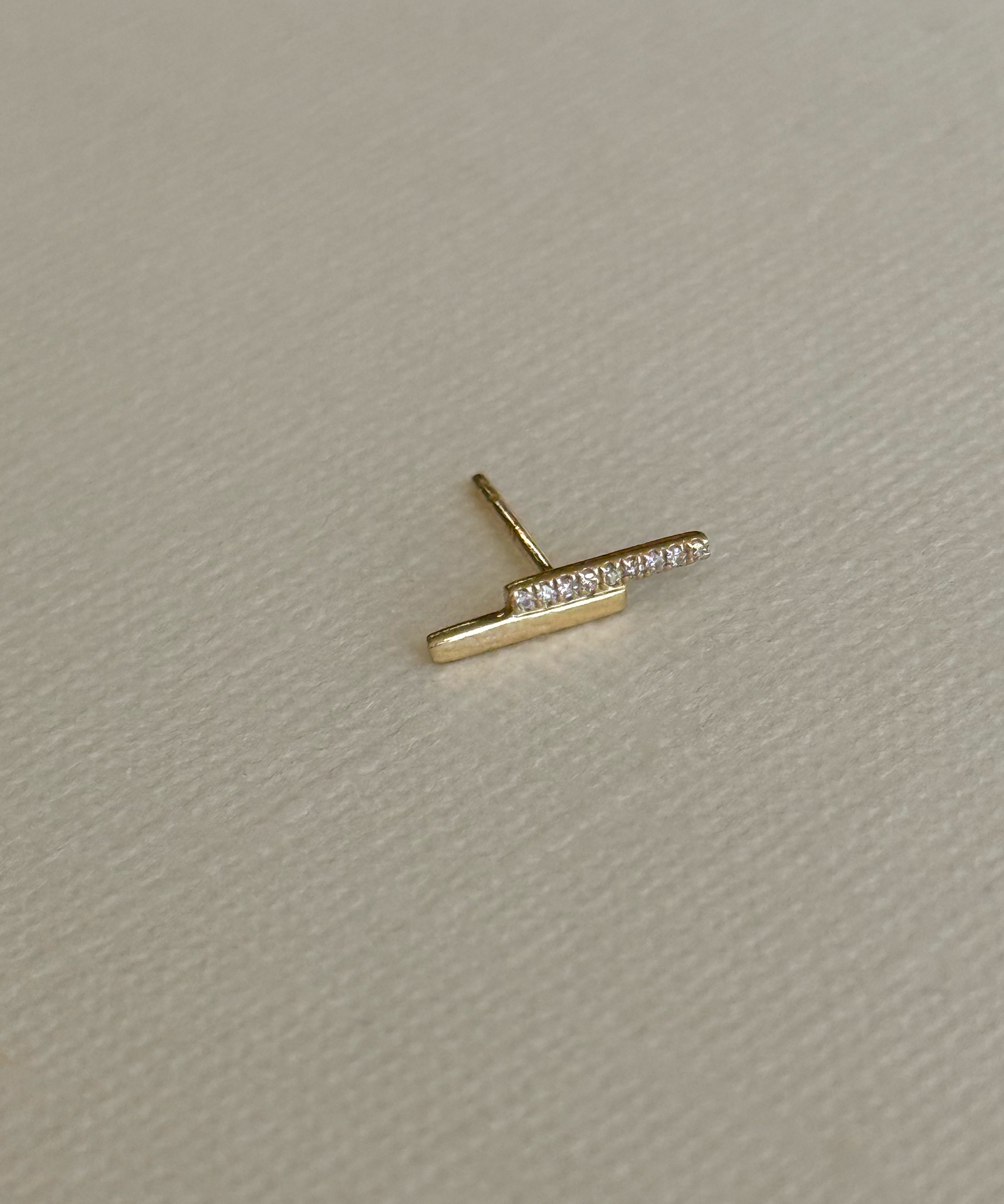 Diamond Lightning Bolt Stud - Single SAMPLE SALE Zoe Lev Jewelry