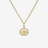 Diamond Framed Oval East-West Necklace