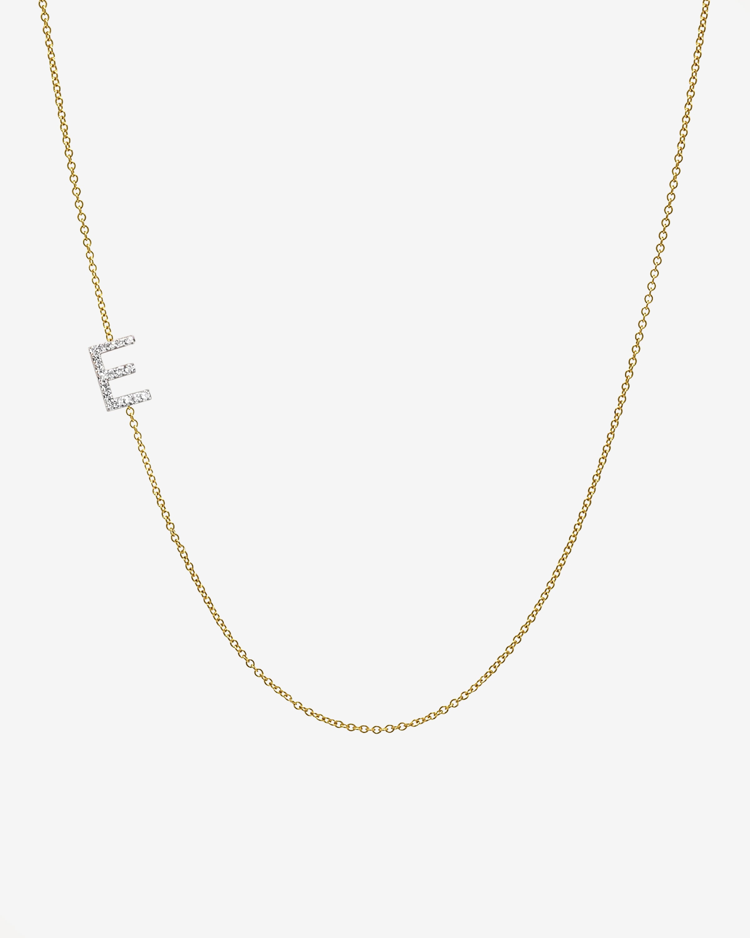 Diamond Asymmetrical Initial Necklace Personalized Zoe Lev Jewelry