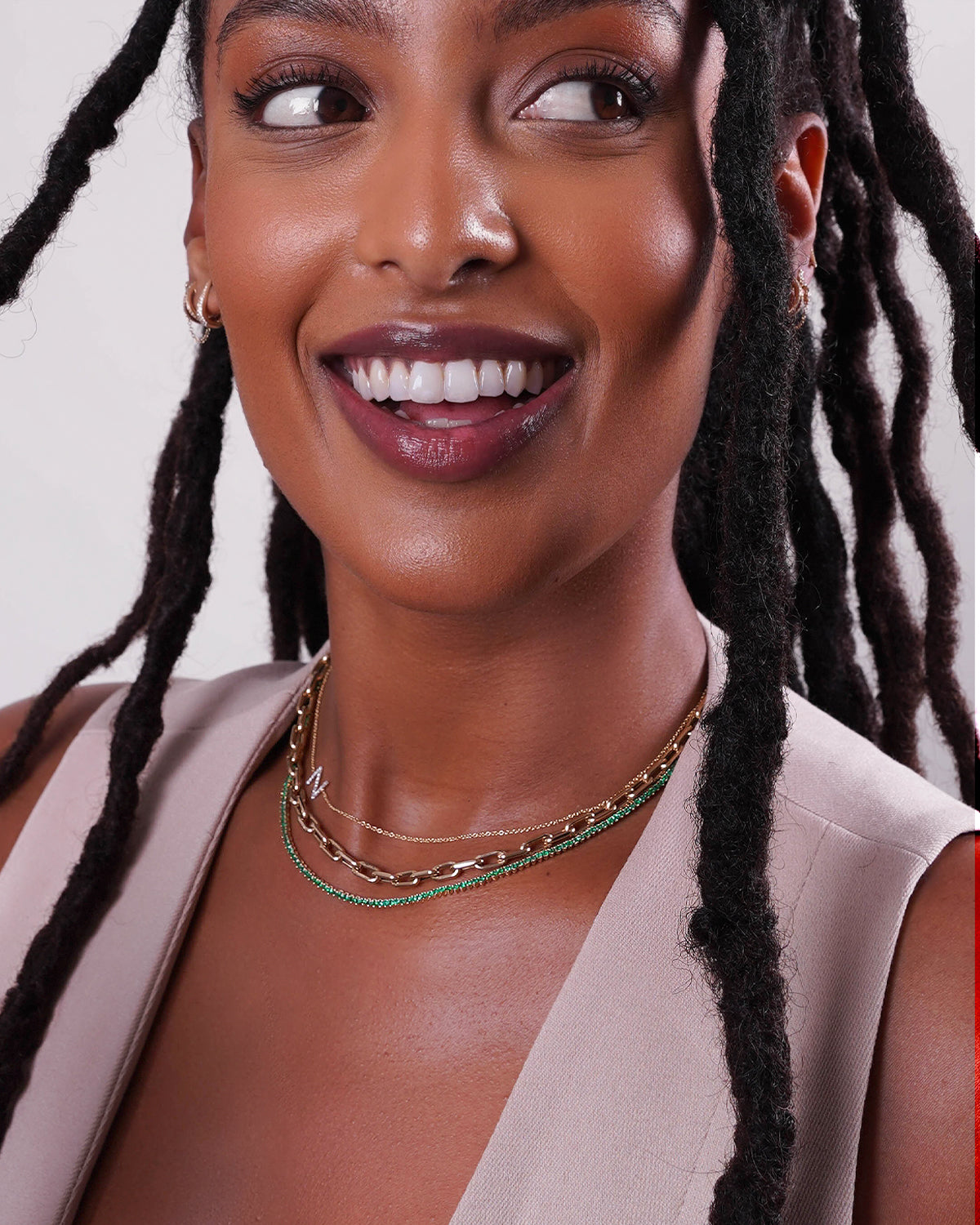 3 Prong Emerald Tennis Necklace Zoe Lev Jewelry