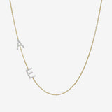 Diamond Asymmetrical Multiple Initials Necklace Personalized Zoe Lev Jewelry